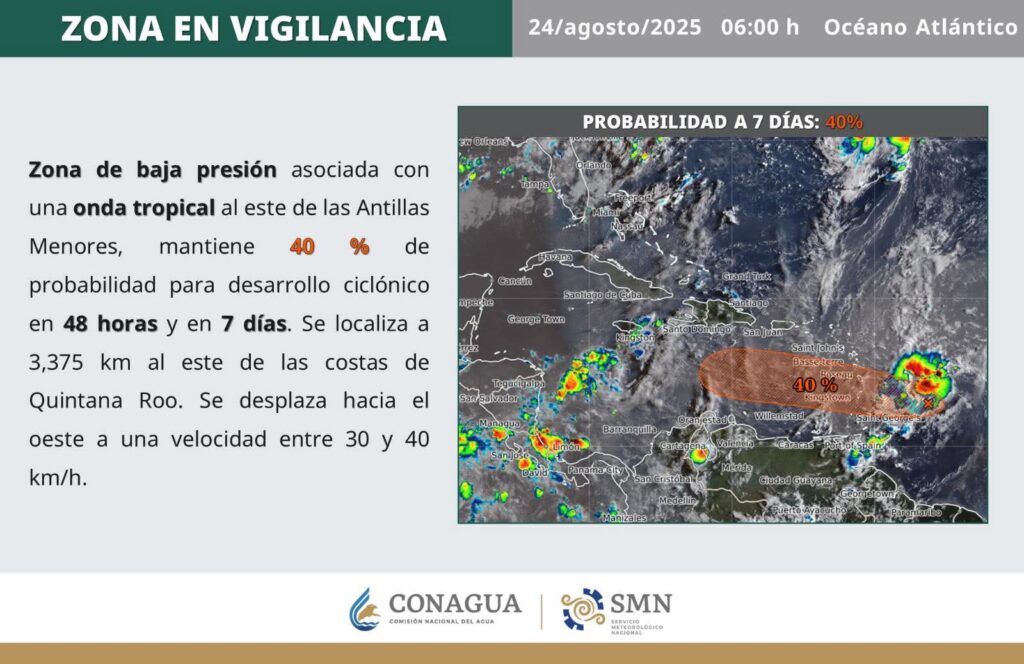 Vigilan una zona por sus posibilidades de desarrollo ciclónico