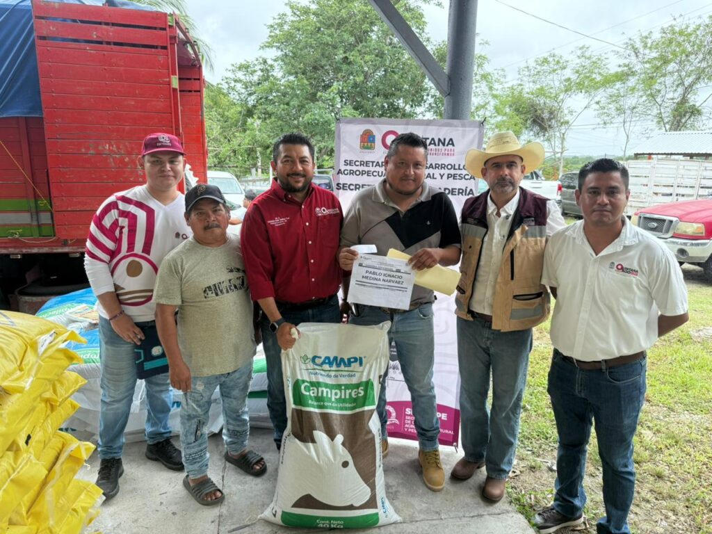 Apoyos al sector ganadero comenzaron a entregarse en Nicolás Bravo para fortalecer la producción pecuaria en Quintana Roo.
