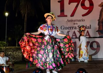 Presentaciones culturales y artísticas en Tihosuco durante la conmemoración del 179 aniversario de la Lucha Social Maya.